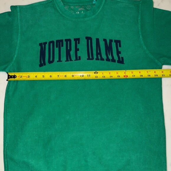 Women's Pressbox Green Notre Dame Fighting Irish Comfy Cord Sweatshirt - Picture 9 of 9